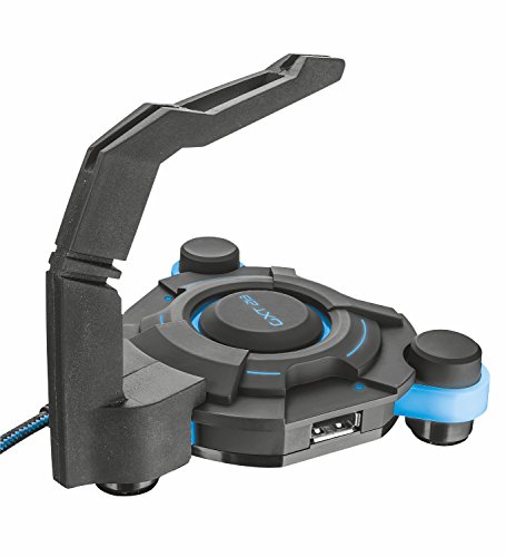 Trust GXT 213 - Hub con 4 Puertos USB con Elevador de Cable de rat  n  Iluminado