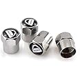 Generic DYHP-A10-Code-2032-Class 7 -- 4 chrome valve caps with Dacia logo - for Dokker, Sandero, Logan, Duster