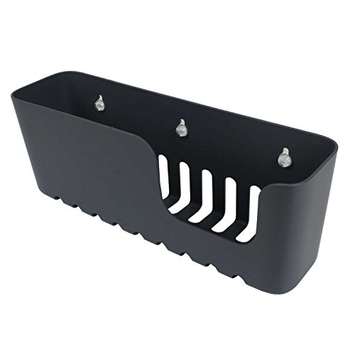 Duschregal Kunstoff von SANIXA Duschablage ohne Bohren mit Saugnäpfen Duschkorb Wannenablage Stabile Ausführung 30 cm Badregal Badablage ohne Bohren mit starken Saugnäpfen grau Ablage Dusche Badewanne