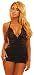 Produktbild Hustler Women's Satin And Lace Mini Dress, Black, One Size