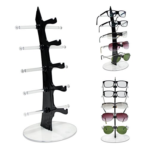 VENKON – Brillenregal für 5 Paar Brillen Organizer Sonnenbrillenablage – 35 x 16 cm - 3