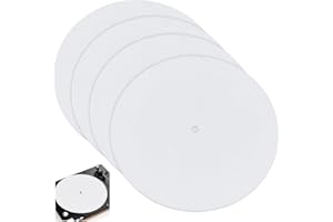 NBEADS 4 Pcs Tapis de Plateau Tournant, 30cm Feutre Tourne Disque 3mm Tapis Platine Tapis Tapis Vinyle Lecteur de Disque Tapis pour les Lecteurs de Disques à Domicile, Blanc