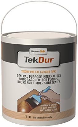 TekDur PreCat is a pre-catalysed Alkyd Professional use, high Quality Wood Lacquer/Varnish (1lt, 20% Gloss Satin Matt)