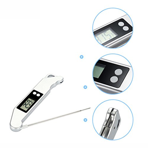 Lebensmittelthermometer, EgoEra® Elektronisches Professional Kabellos Digital Fleischthermometer / Kochthermometer / Kochen Thermometer / Grillthermometer / Zuckerthermometer / Einstichthermometer mit Edelstahl Sonde mit Fleisch Temperatur Referenz Diagramm - 4