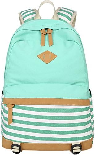 NiNE CiF Causal Canvas Backpacks School Bags Student Daypack (Aquamarine)