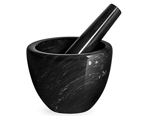 Home Mörser und Stößel zu Cocktail Schwarz 12 cm Marmor schwarz 15 x 14 x 15 cm