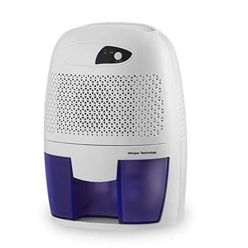 Deshumificador, Mini Deshumidificador, 500ML Portátil Deshumidificador Electrico Silencioso 23W, Deshumidificación 250 ml Diarios, 10-20m³, ABS+PP, Bajo Consumo, Auto-Apaga y Seguro para Dormitorio Armario Gabinete Sótano, Evita la Humedad y Bactéria