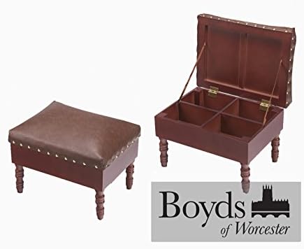 Storage Footstool PU Leather Wooden Foot Stool Padded For Comfort