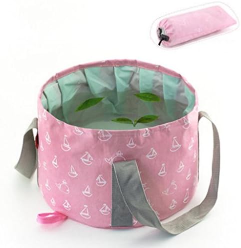 Liuyu · outdoor home Portable Collapsible Water Basin Travel Foot Bath Basin Large Laundry Tub Bucket 16L ( Color : Pink )