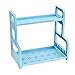 Produktbild Abnehmbare doppelte Küchenregale Gewürz liefert Lagerregal Kunststoff mehrschichtige Boden Geschirrablage Gewürzregal,Blue