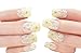 22 PCs Wedding Crystal Style Makeup Set DIY 3D Design False Nails, Nude Color
