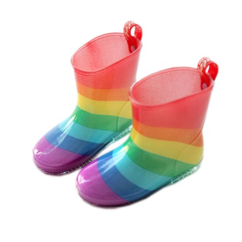 COLORFUL Rainbow Cute Baby Rainy Day Infant Rain Shoes Toddler Rain Boot 15cm