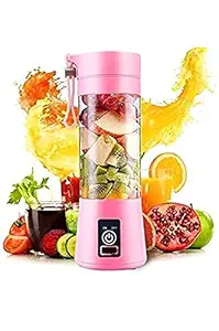 SHOPDROX Portable Electric USB Juice Maker Juicer Bottle Blender Grinder Mixer,4 Blades Rechargeable Bottle with (Multi color), (TD-PJB-01)