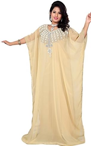 OKS Women's Kaftan Farasha Maxi Dress N7- Beige