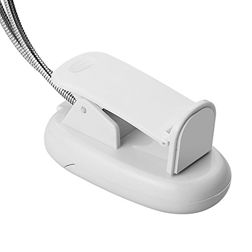 SIENOC wiederaufladbare LED Buchlampen, LED Klemmleuchte, LED Klemmlampen, tragbare Notenpultleuchten, Doppelkopf, 4-Stufe Helligkeit, inklusiv USB-Kabel, Tageslichtweiß, Faltbare Lampe, LED Leselampe mit Klammer für Kindle - 5