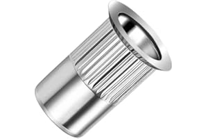 KEPLE M6 Nitonakrętki z łbem stożkowym rowkowanym Okrągły korpus Otwarta wkładka gwintowana, 6mm Radełkowana nakrętka ze stali ocynkowanej do stali, stopu, miedzi, plastiku, włókna szklanego (100 szt.)