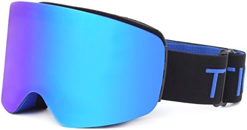 TTIO Ski Goggles-Cylindric OTG Anti-Fog UV Protection Super Spherical Lens Interchangeable Helmet Compatible Snowboarding Snow Goggles For Men,Women,Youth,Unisex