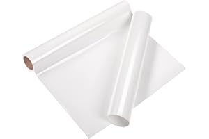 VINYL FROG Heat Transfer Vinyl Roll HTV Vinyl - 30.5x155cm White Iron on Vinyl for T-Shirts, Heat Press Vinyl for DIY Craft Designs (White)