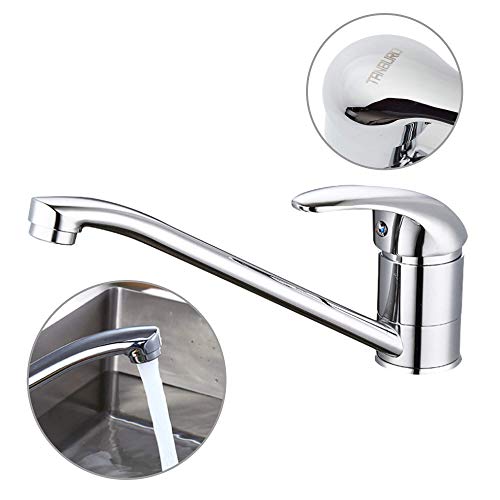 TANBURO Grifo de cocina, Mezclador de cocina giratorio de 360 ° ajustable en agua frío y caliente