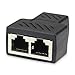 Produktbild Mouchao Rj45 Ethernet LAN-Netzwerk Y-Splitter 3 Anschlüsse Anschluss 1 bis 2 Sockel-Splitter schwarz