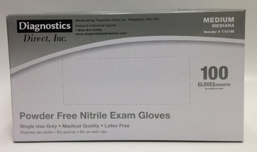 Ambitex Disposable Nitrile Select Exam Gloves Powder Free NSM400, Small, 100/Box by Diagnostics Direct