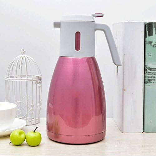 Rollsnownow Home 304 Stainless Steel Hot Water Bottle Heat Preservation High Capacity Insulation Pots Kitchen Restaurant Bedroom Warm Pot Kettle 1.8L ( Color : PINK )