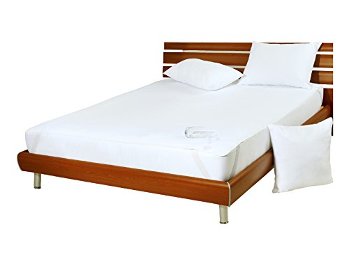 Sei Design® AQUA-STOP Matratzenschoner mit Frottiergewebe, Wasserundurchlässige Matratzenauflage mit einer 4- Gummibändern –Befestigung. (schneeweiß, 60x120)