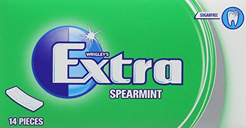 Wrigley's Extra Spearmint Sugarfree Chewing Gum 14 Pieces x 12