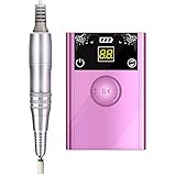 Ponceuse à Ongles Machine de meulage rechargeable sans fil portative 40000RPM portative réglée avec le peu professionnel de foret de clou de 6PCS,Pink