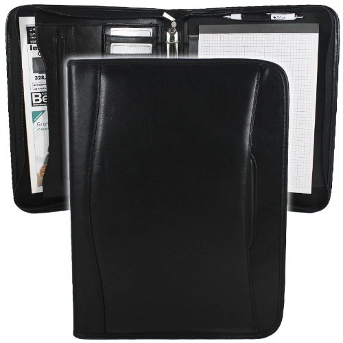 Bag Street Business Aktenmappe Collegemappe mit Henkeln und Block schwarz 7000