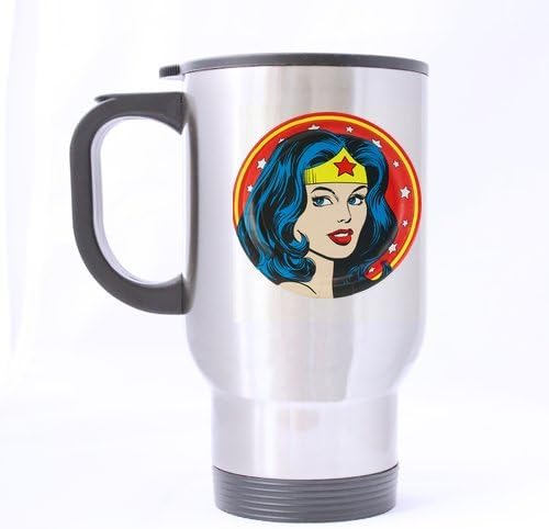 Wonder Woman Custom Personalized Silver Travel Mug Sports Bottle Coffee Mugs Office Home Cup 14 OZ