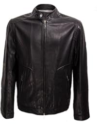 Zerimar Chaqueta para hombre fabricada en piel de alta calidad bolsillo interior y exteriores con cremallera