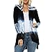 Produktbild Yvelands Damen Mode Strickjacke Tie-Dye Hallo-Low Öffnen Cardigan Langarm Asymmetrische Tops Bluse(Marine,XXXXXL)