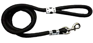 Petshop7 Stylish Black Plain Dog Rope Leash -18 MM- for Large Dogs