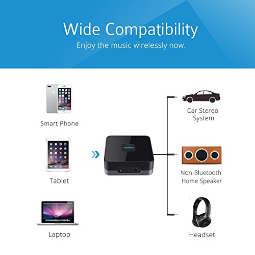 Ricevitore Bluetooth 4.1,Mpow Ricevitore Audio Auto Ricevitore Bluetooth Wireless Adattatore Audio con 3,5 mm Jack/RCA/Aux In per Auto/Altoparlanti/HI-FI Sistemi Stereo/Smartphone e altri Dispositivi[15 Ore di Utilizzo]