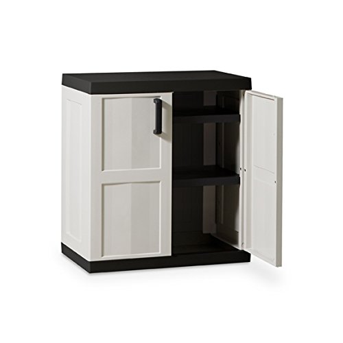 KREHER XXL Kunststoffschrank mit 2 verstellbaren Böden, belastbar mit bis zu max. 50 kg pro Boden. Stabil, belastbar, optisch ansehnlich. Maße BxTxH 89 x 54 x 96 cm - 2
