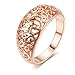 Produktbild WGY Sportwaren Blume Aushöhlen Rose Gold Silber Modeschmuck   Hochzeit Geburtstagsgeschenk Schmuck Verlobungsring Für Weibliche, A