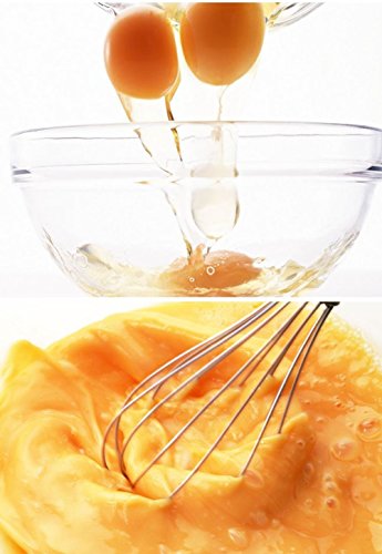 Edelstahl – Küchen Schneebesen – Ballonschneebesen, Eier, Milch. Küchenutensil zum Mischen, Schlagen und rühren, Set vo 3 – 8Zoll + 10Zoll + 12Zoll (Edelstahl) - 2