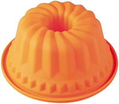 'Platinum Silicone Baking Mould Mini Bundt 11 cm Premium Quality Made in Italy. Guglhupf 100% Platinum Silicone Cake Baking Mold Cake Pan Bundt Cake Mold Baking Mould Cake Tin with Gift Box (Orange)