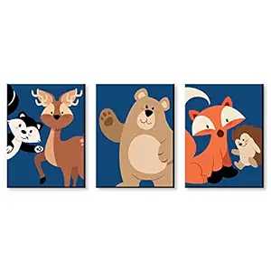 Stay Wild - Forest Animals - Boy Woodland Nursery Wall Art and Kids Room Decor - 7.5? x 10? - Set of 3 Prints