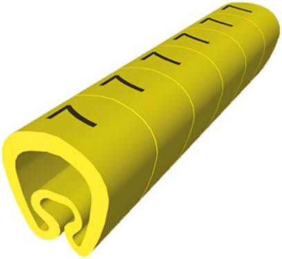 Unex 1811-u PVC Plastic señalizadores Pre-Cut For 2 mm to 5 mm Wired, Yellow Colour, U Letter, Package of 1000