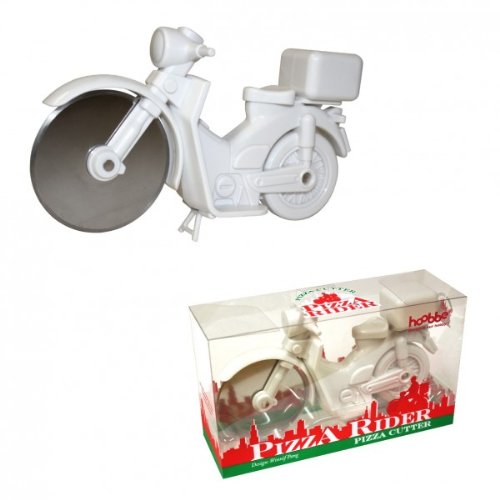 Pizza Rider Pizzaschneider Motorrad weiß - 2