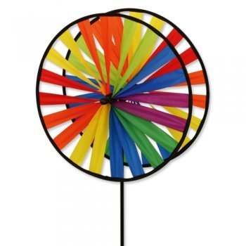 Windspiel – Magic Wheel Twin 35 – UV-beständig und wetterfest – Windräder: 2xØ35cm, Höhe: 97cm – inkl. Fiberglasstab - 3