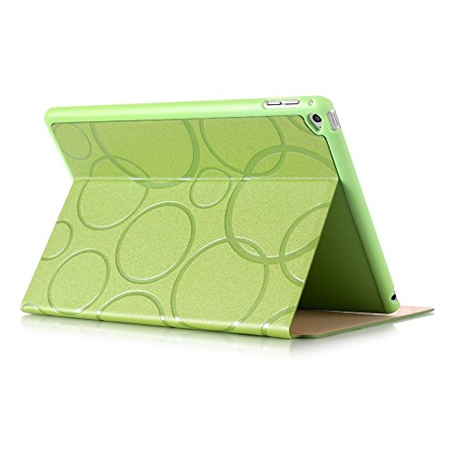 iPad Mini 4 Hülle, Deenor Colour Series Premium PU Leder Ultra Slim Light Weight Auto aufwachen / Schlaf Funktion Schutzhülle Hülle für Apple iPad Mini 4, Free: Screen Protector + Stylus Pen + Cleaning Cloth. (Green circles) - 6