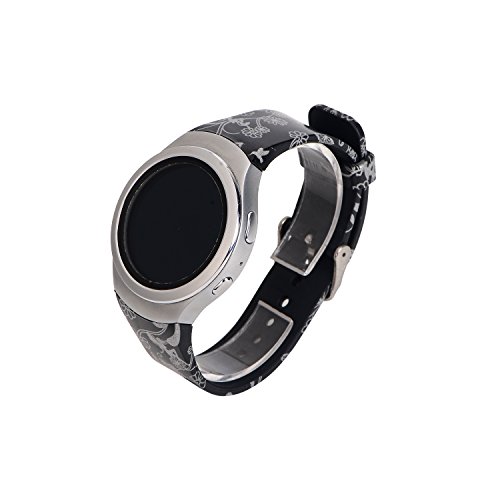 Pinhen Gear S2 Correa Samsung Galaxy Gear S2 Soft Silicone Replacement Sport Correa for Samsung Gear S2  Not Fit Gear S2 Classic SM-7320 Version   Black   ColorC 