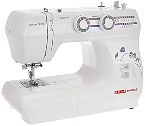 Usha Janome Wonder Stitch Automatic Zig-Zag Electric Sewing Machine (White)