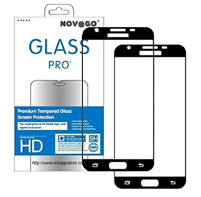 Novago Compatible avec Samsung J5 2017/J530 Pack de 2 Films Verre Galaxy J5 2017 /J530 Films Protection écran en Verre trempé résistant Couvre la totalité de l'écran (Noir)