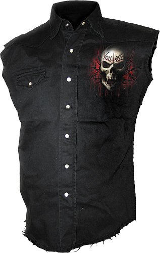 Game Over - Sleeveless Stone Washed Worker Black