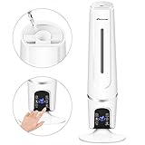 "🍀【Características/Función iónica/Libre de problemas】Silencioso (menos de 30dB), perfecto para la habitación, sala de estar, espacio con aire acondicionado y la habitación de su bebé. Se apaga automáticamente cuando el nivel de agua es bajo. Es seguro utilizarlo, así que no tiene que preocuparse sobre quemarse. Humidificador sin filtro que no le hará gastar dinero extra. Los iones negativos producen un ambiente más saludable para su familia. ¡Devolución de 30 días y garantía de 12 meses!