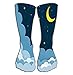 Produktbild No Soy Como Tu Hohe Socken Outdoor Sports Men Women High Socks Stocking Half Moon Stars Clouds Dark Night Starry Sky Galaxy Crescent Paper Craft Style Scene minimal Tile Length 19.7"(50cm)